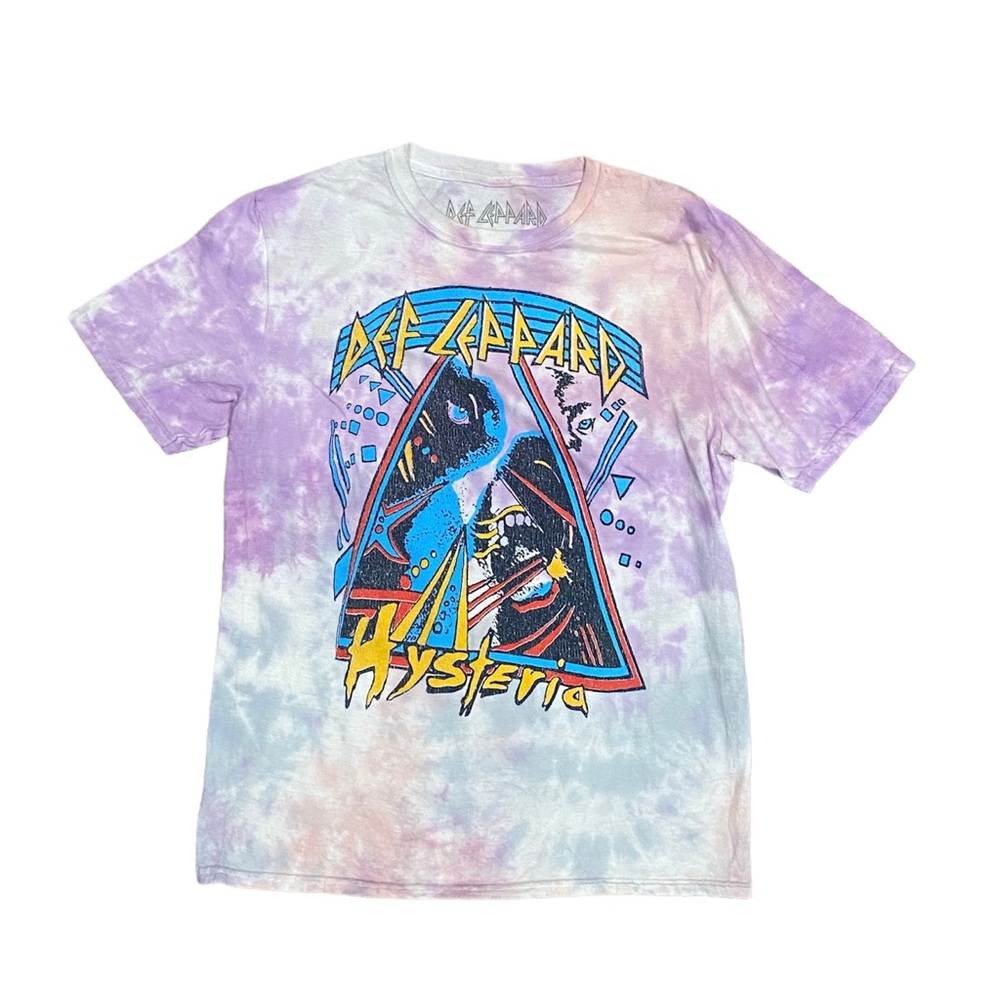 Def Leppard Hysteria Tie Dye Graphic T-Shirt Band Tee Shirt NWOT Large